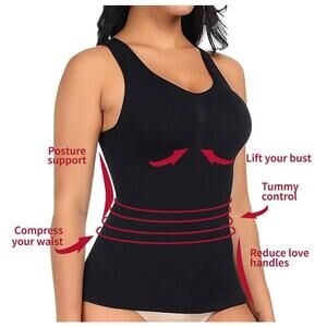 EUC Instashaper Black V-Neck Cami Tank Top - Large